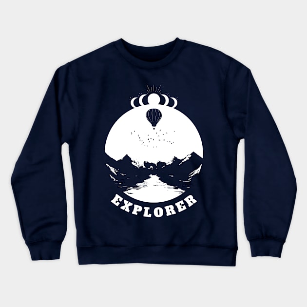 Explorer Design (white print) Crewneck Sweatshirt by CreatorJ